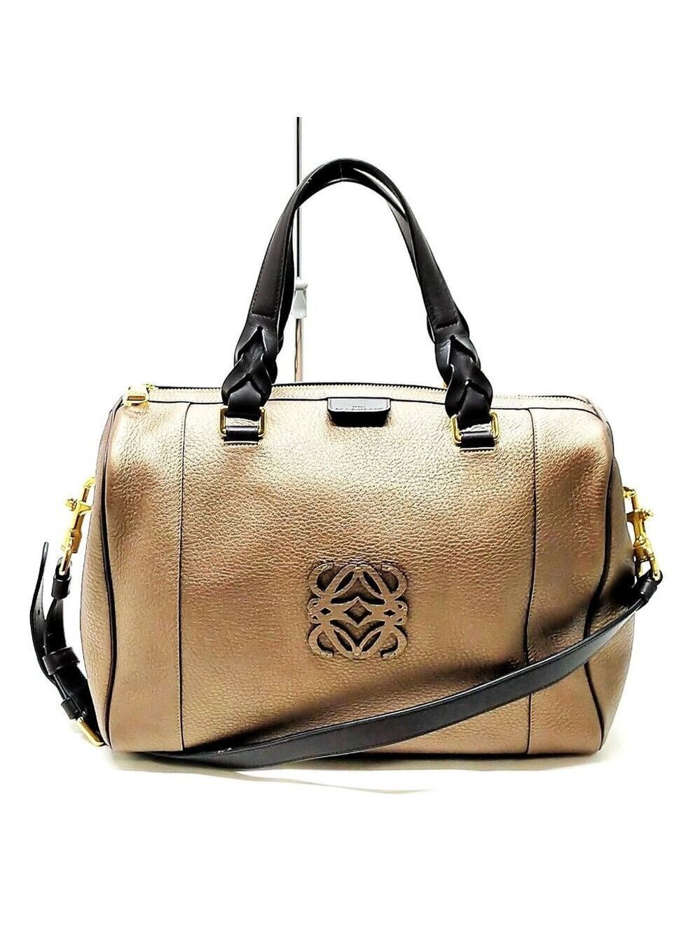 LOEWE Hand Bag Brown Leather 497-070525